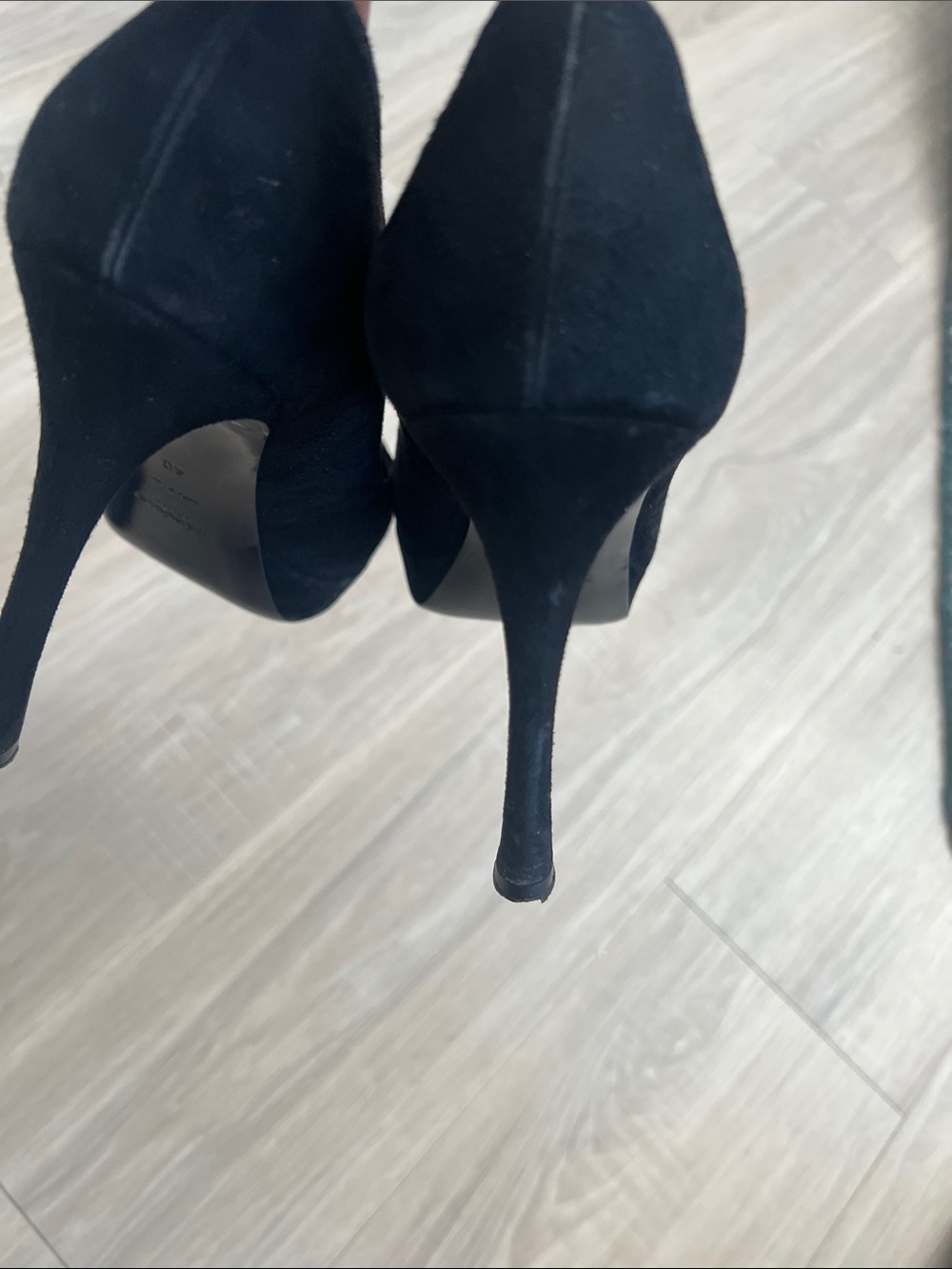 YSL Tribute Black Suede Platform Pumps shoes vtg 9 (EU 40) Luxury autumn wedding - Picture 7 of 9